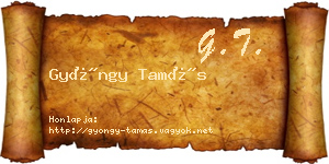 Gyöngy Tamás névjegykártya